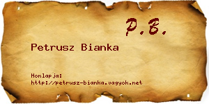 Petrusz Bianka névjegykártya