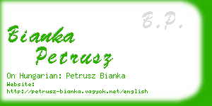 bianka petrusz business card